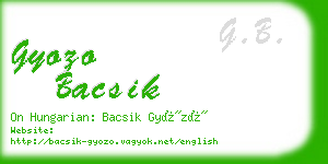 gyozo bacsik business card